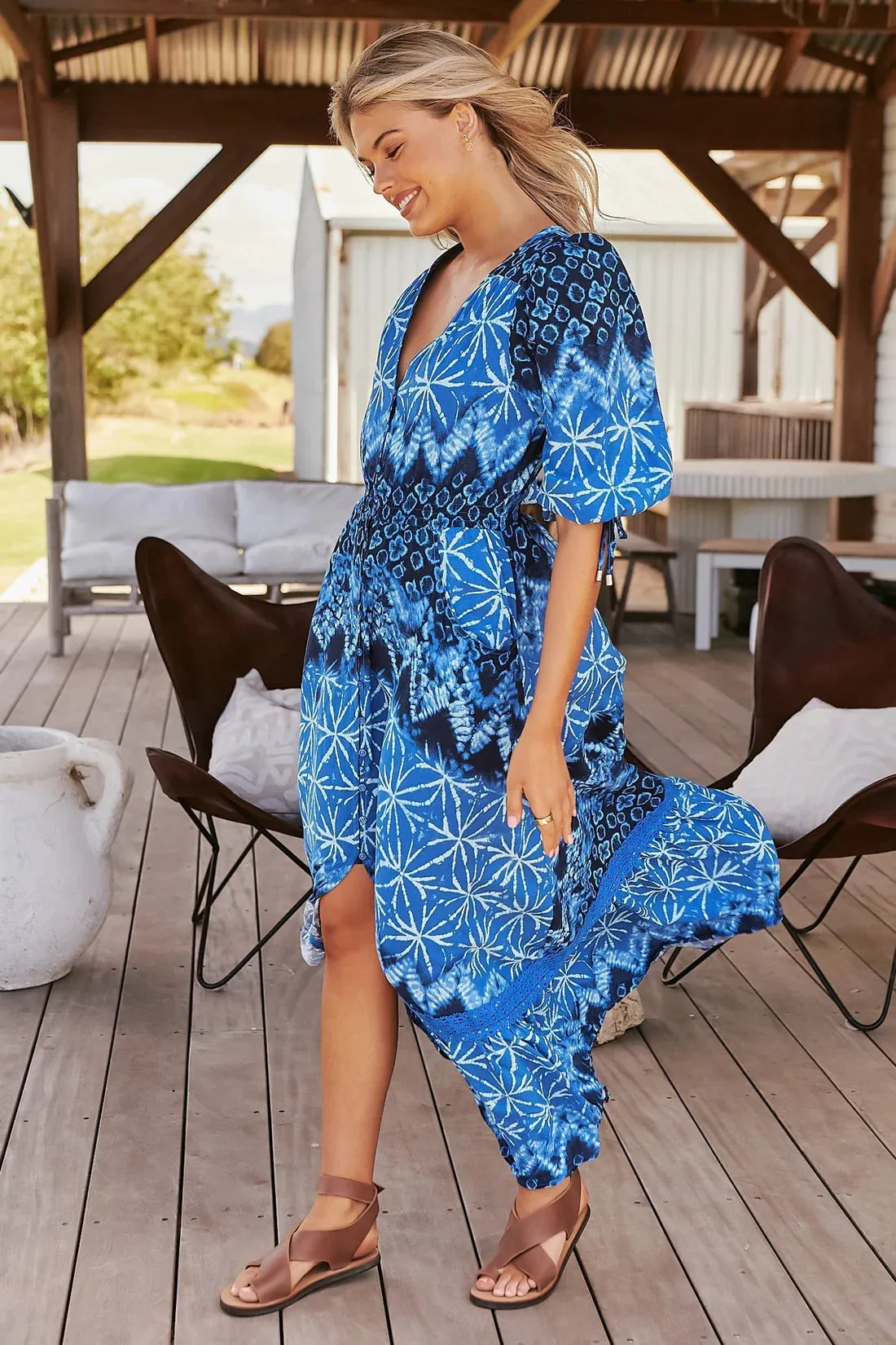 JAASE TRANQUIL TIDES PRINT MOLLI MAXI DRESS