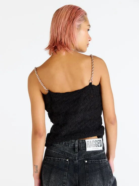 JENNIFER LACE UP KNIT VEST TOP