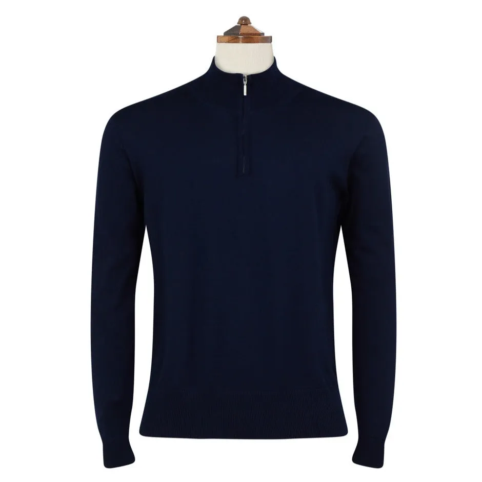 Kayden Navy Half Zip Long Sleeve Pullover