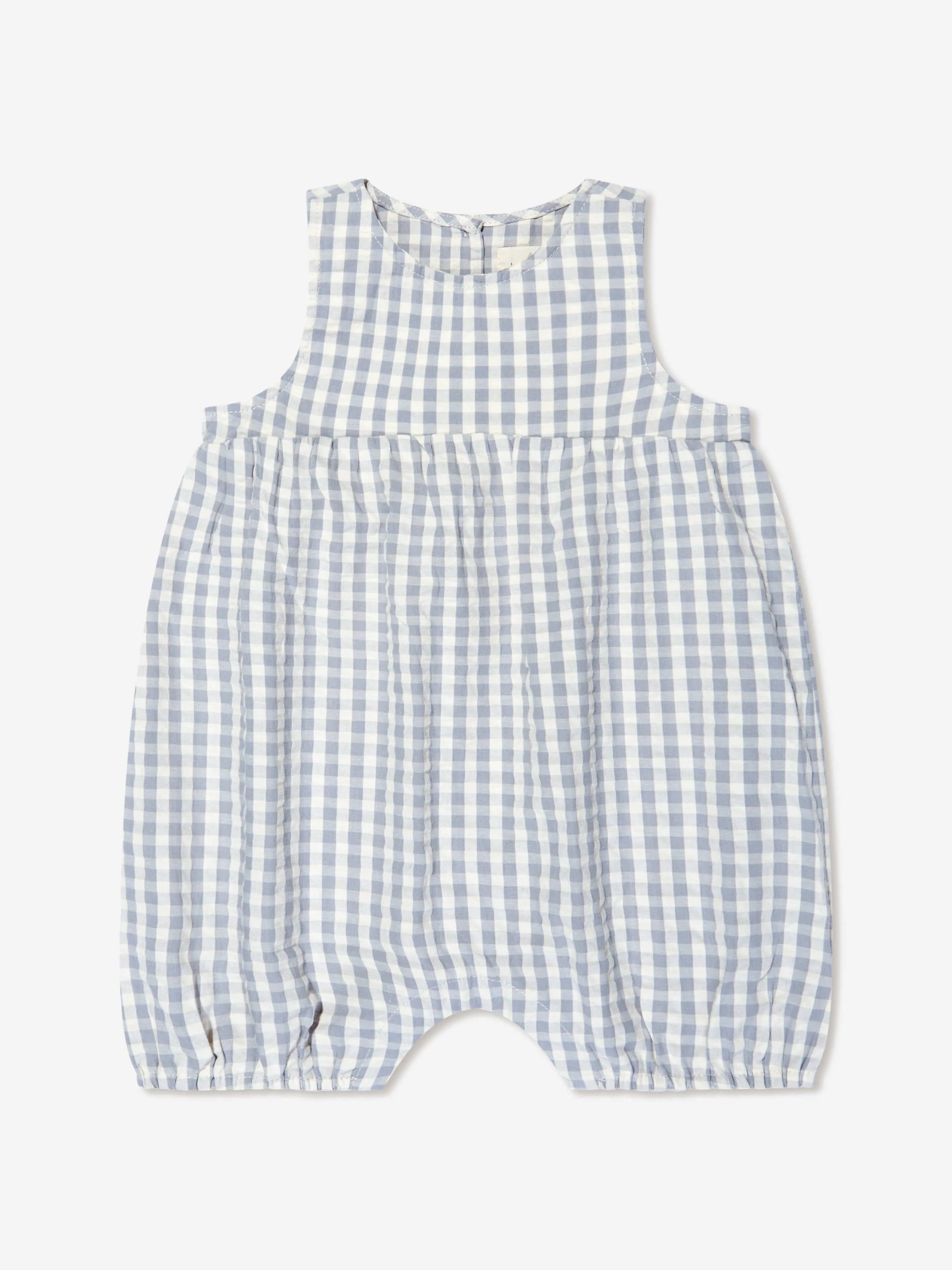 Konges Sløjd Baby Organic Cotton Check Romper in Grey