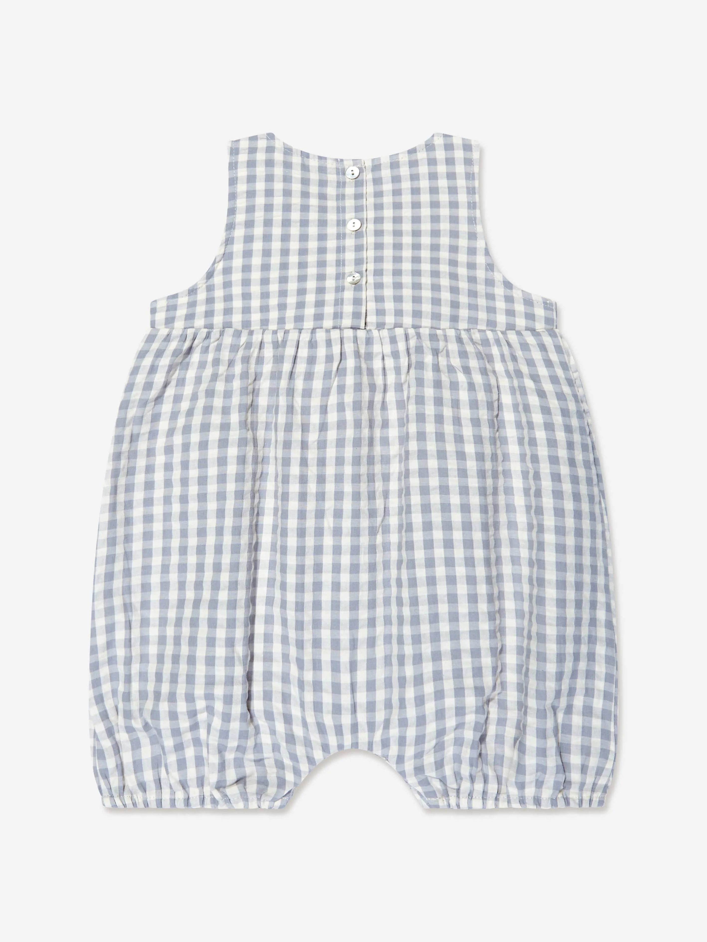 Konges Sløjd Baby Organic Cotton Check Romper in Grey