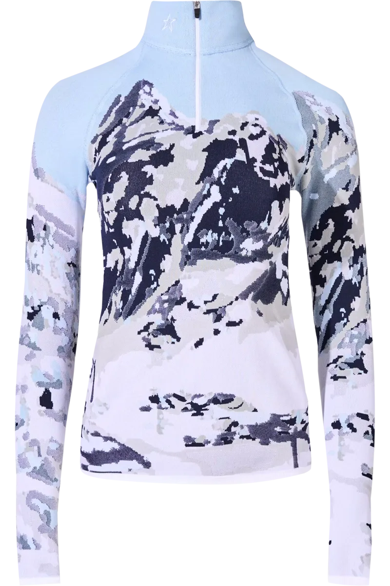 Landscape Print 1/4-Zip Base Layer Top