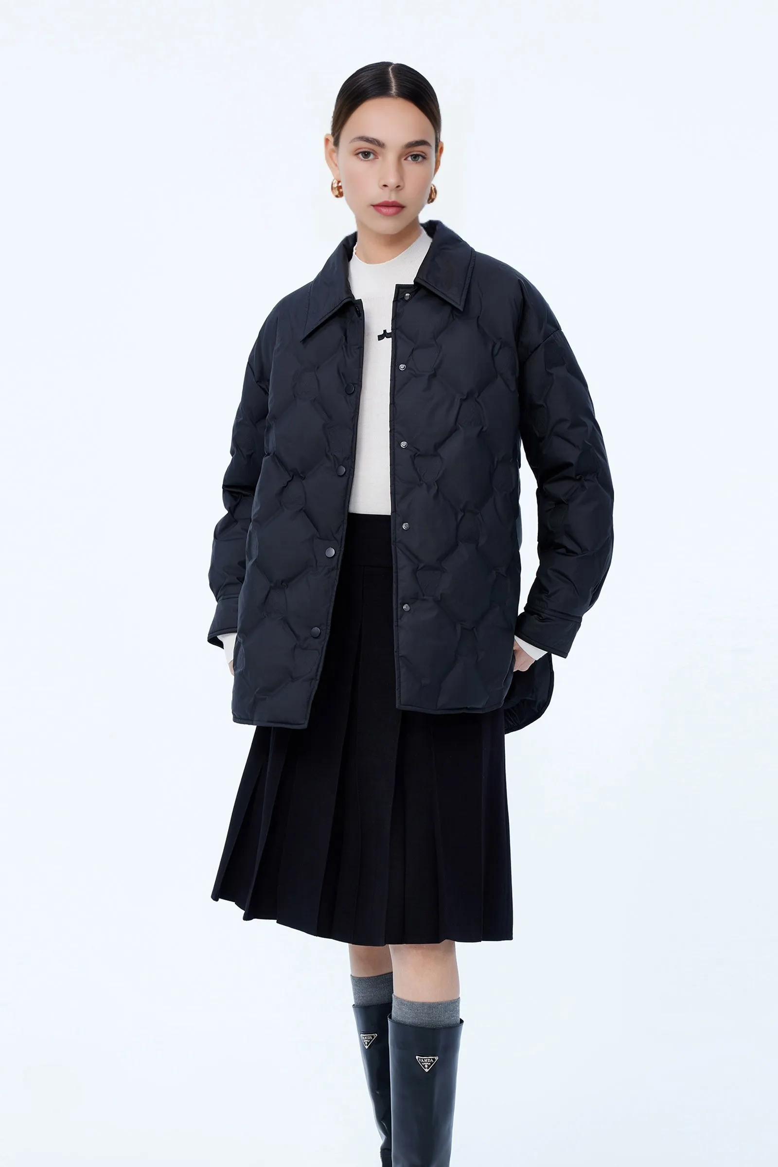 LILY Duck Down Shirt-Style Down Jacket