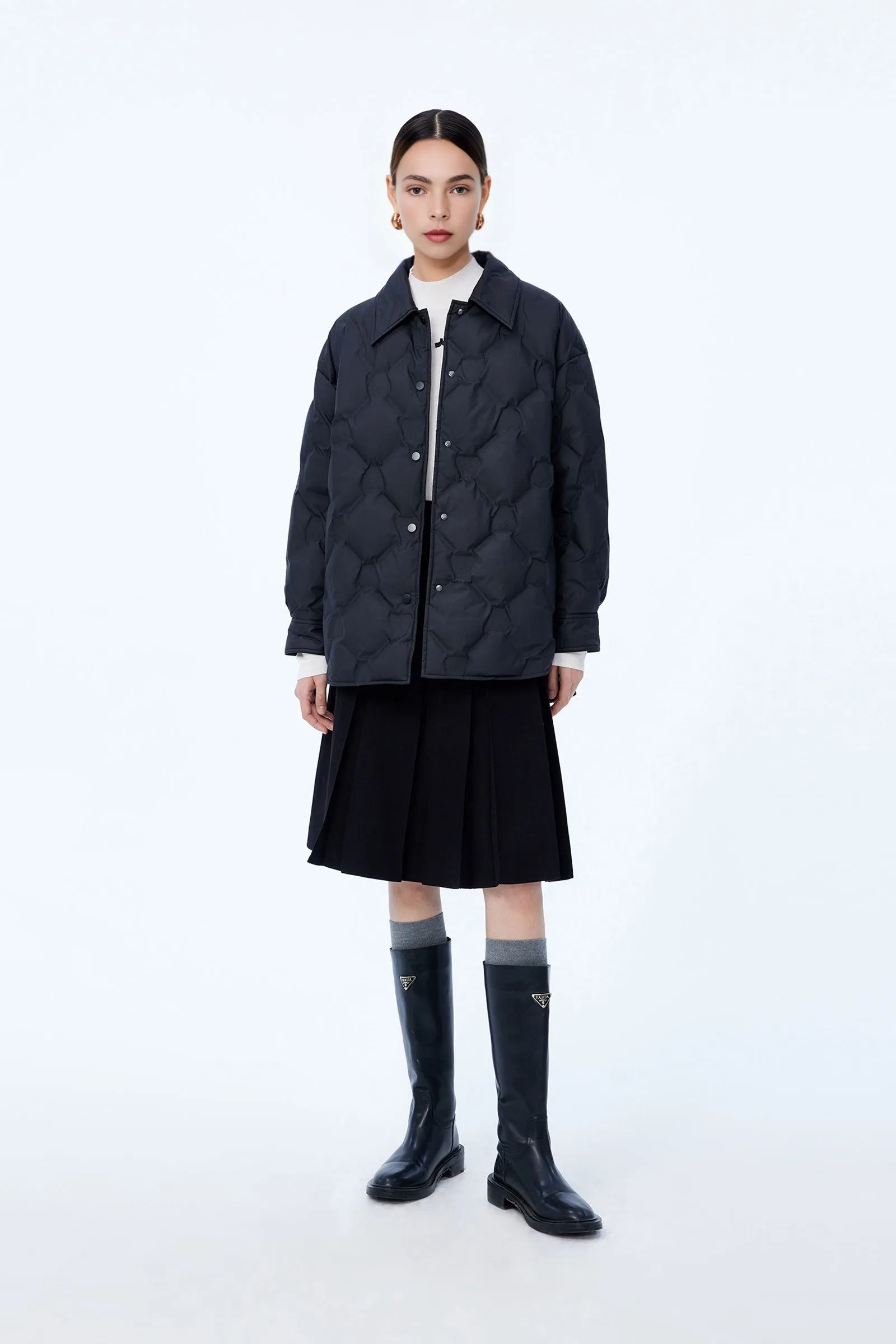 LILY Duck Down Shirt-Style Down Jacket