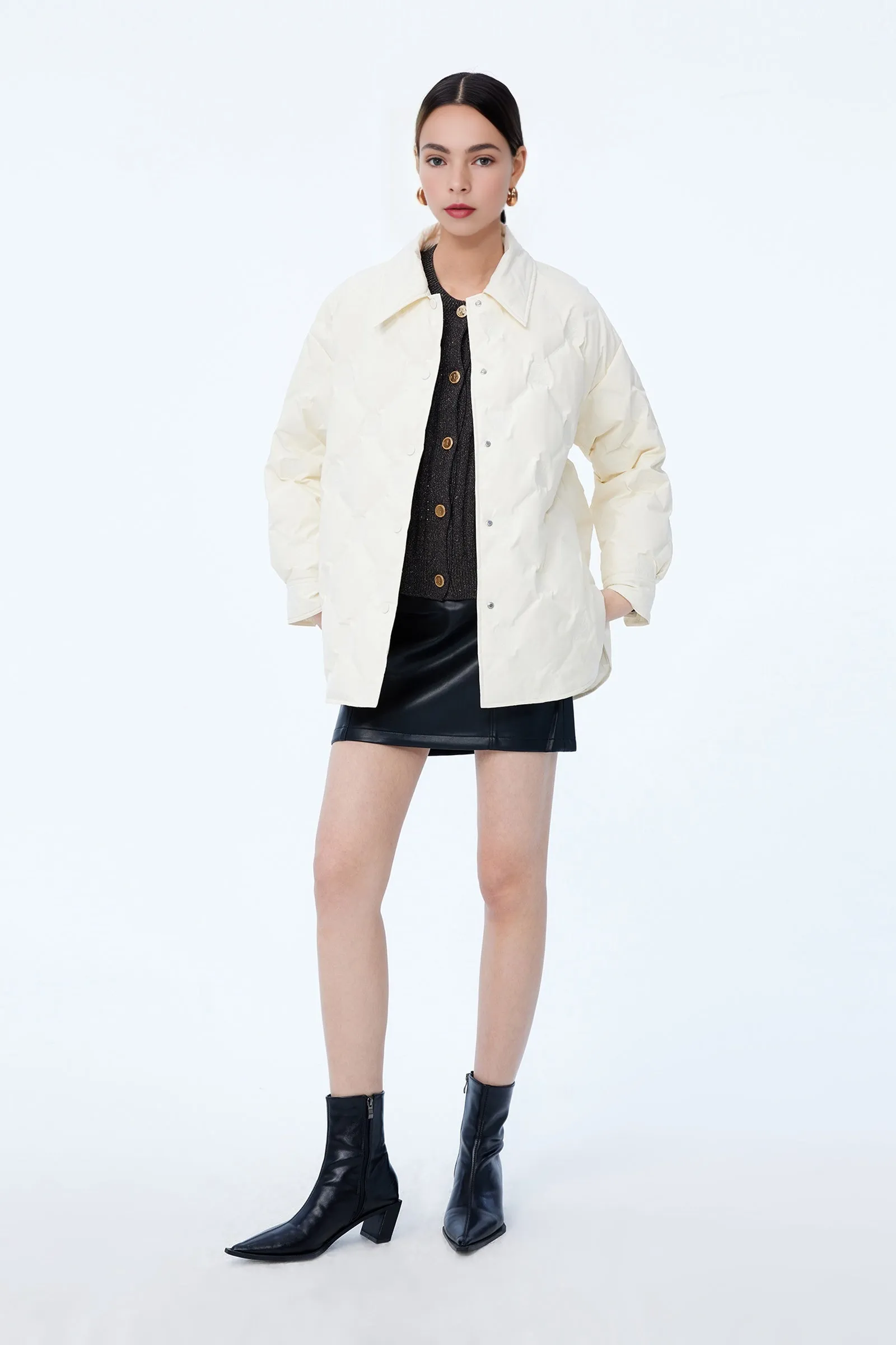 LILY Duck Down Shirt-Style Down Jacket