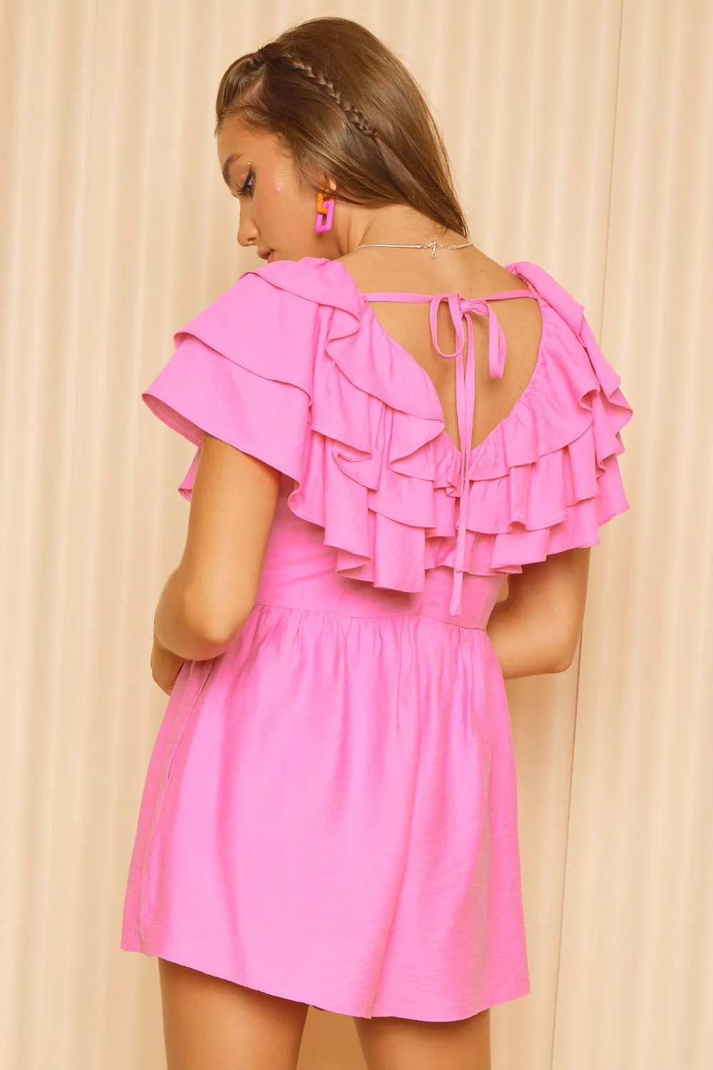 Linz Ruffled Layered Tie Back Romper