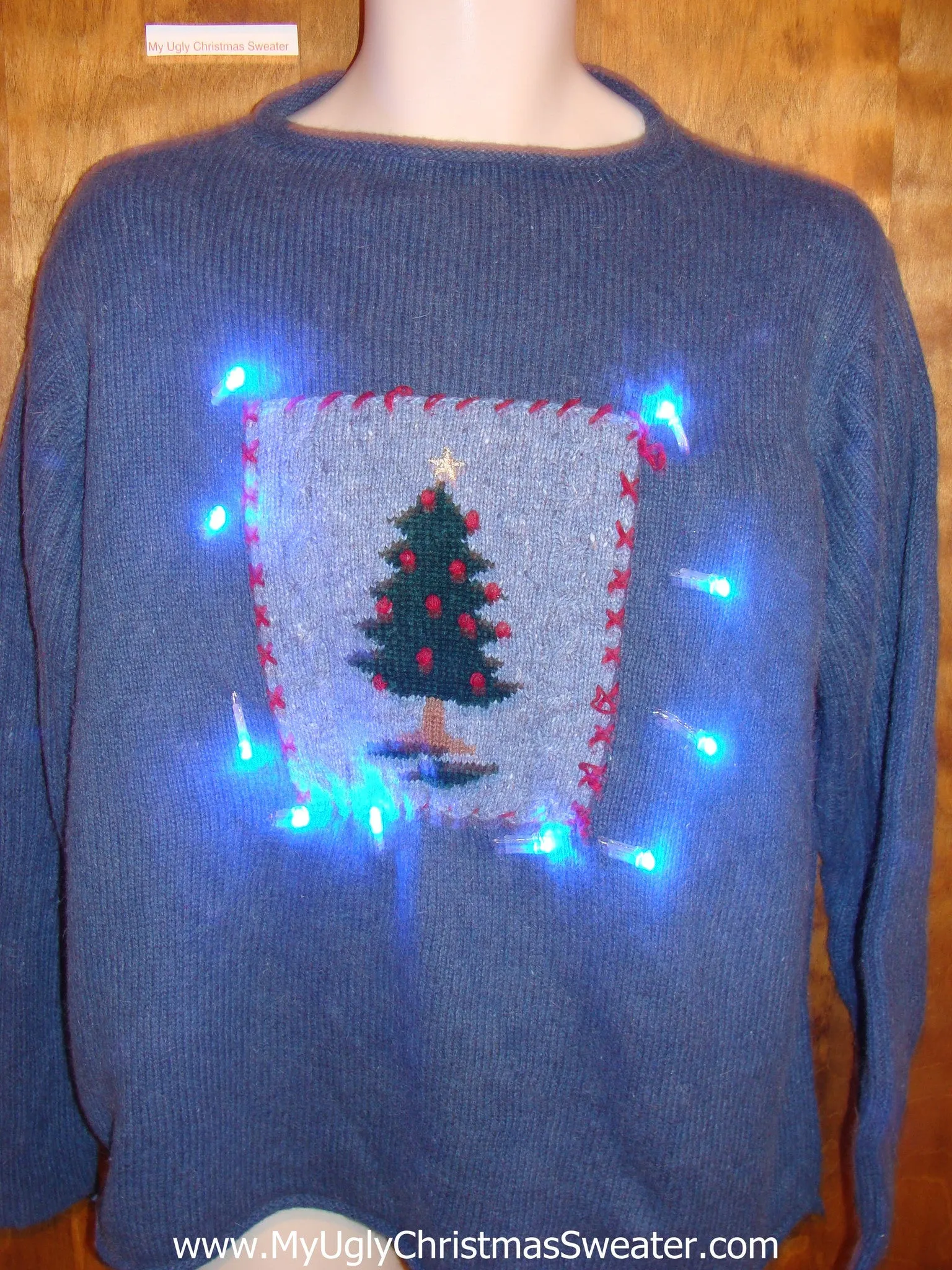 Lonely Tree with a Star Light Up Ugly Christmas Jumper