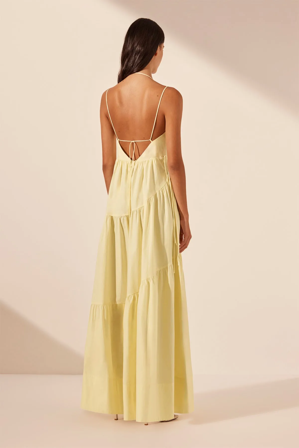 MAIORI TIERED MAXI DRESS - LEMON