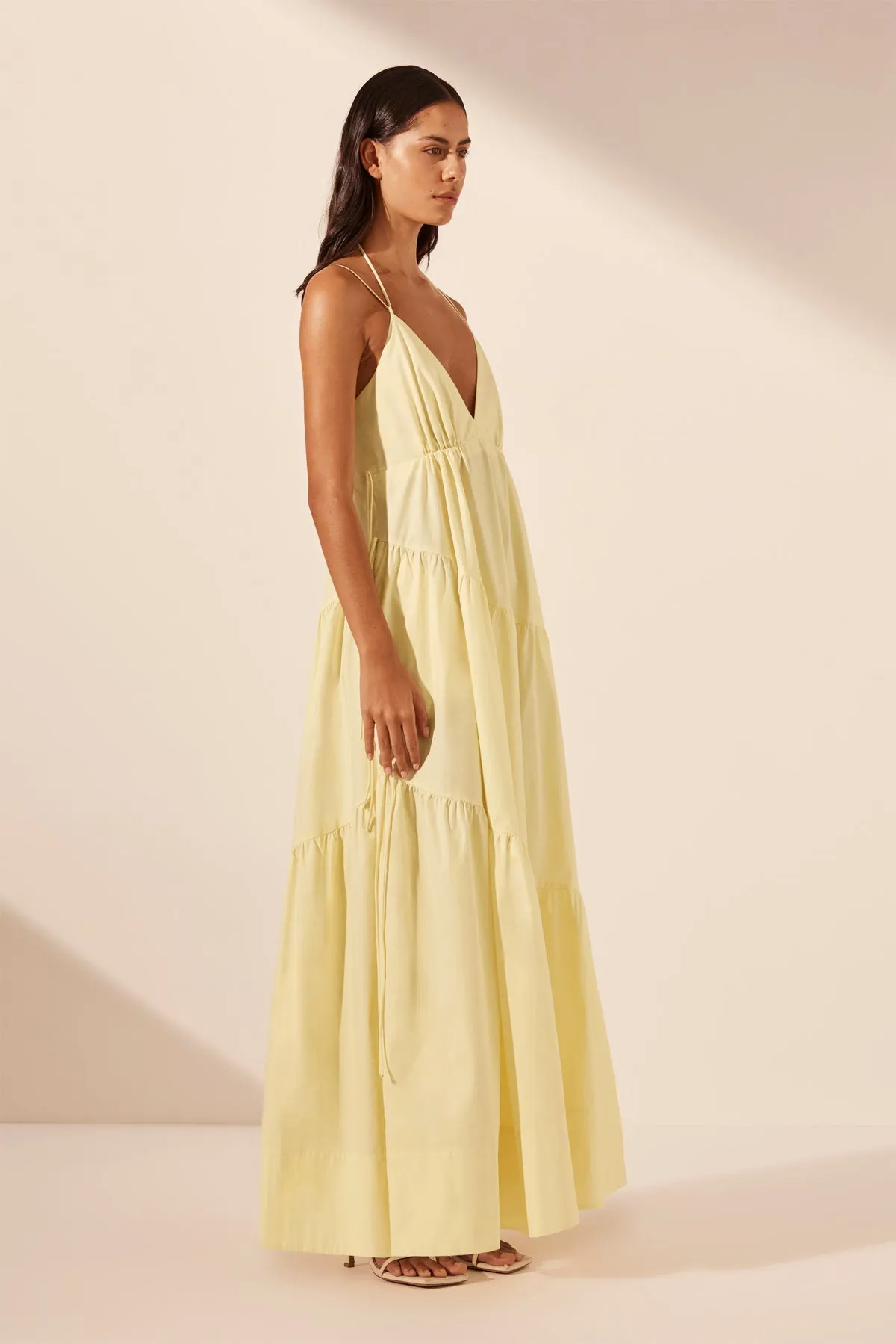 MAIORI TIERED MAXI DRESS - LEMON