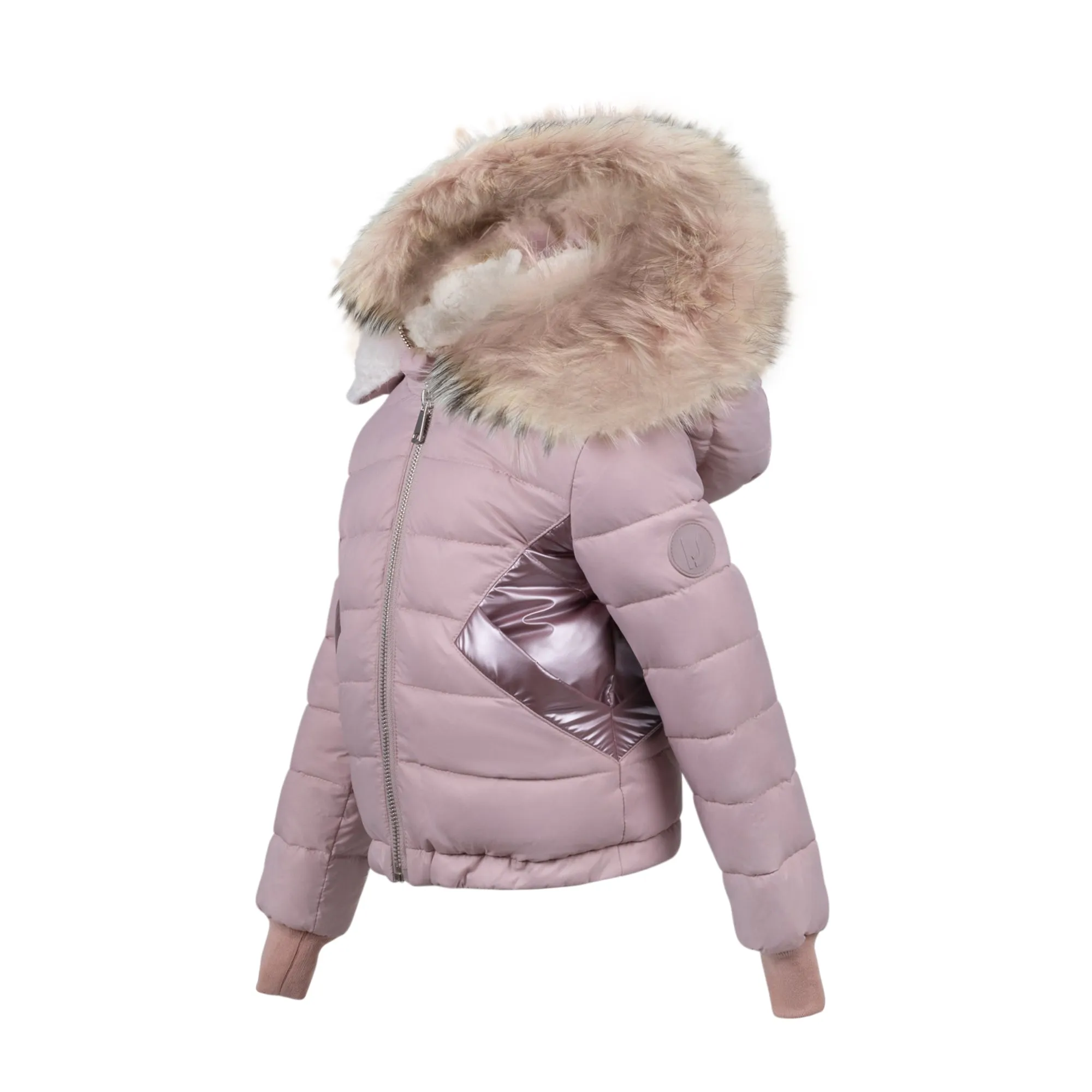 Manteau Jr. Rose Baby Reversible Rabbit Fur Coat