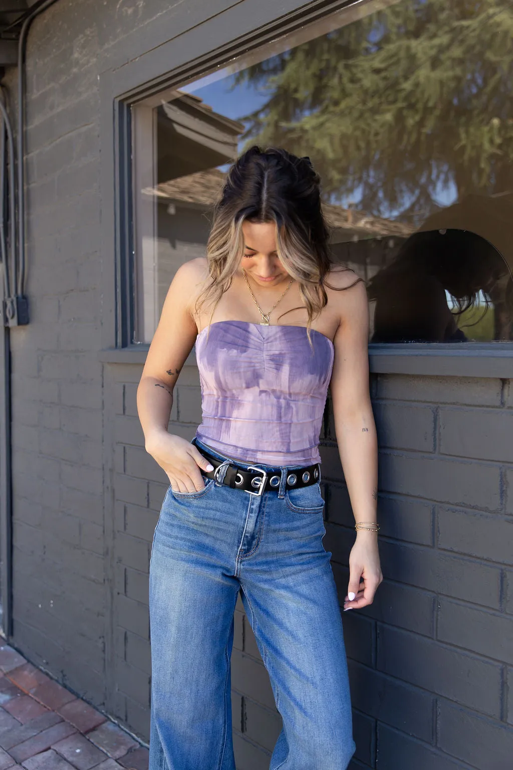 Marbled Layered Tube Top