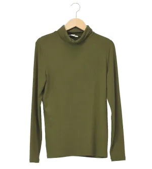 Maria Bellentani Dolcevita Roll Neck Top Militare Green