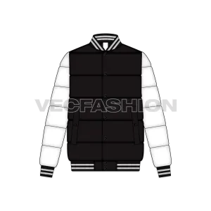 Mens Puffer Varsity Jacket