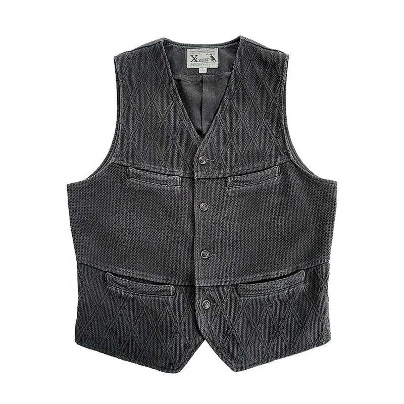 Men's Safari Style Cotton Vest with Multi-pockets