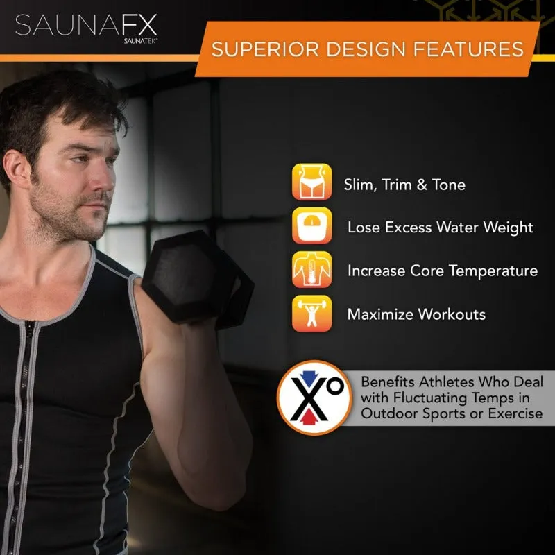 Men's Slimming Neoprene Sauna Vest with Microban Antimicrobial Product Protection