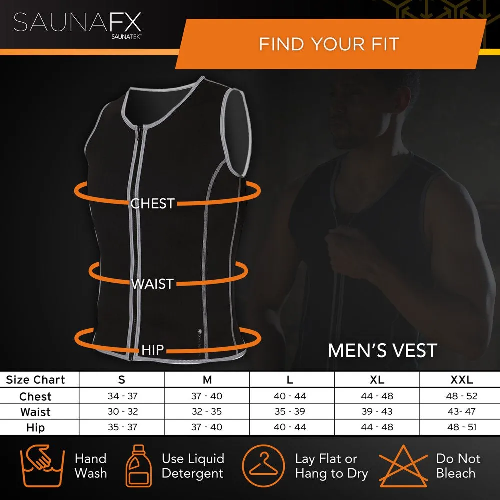 Men's Slimming Neoprene Sauna Vest with Microban Antimicrobial Product Protection