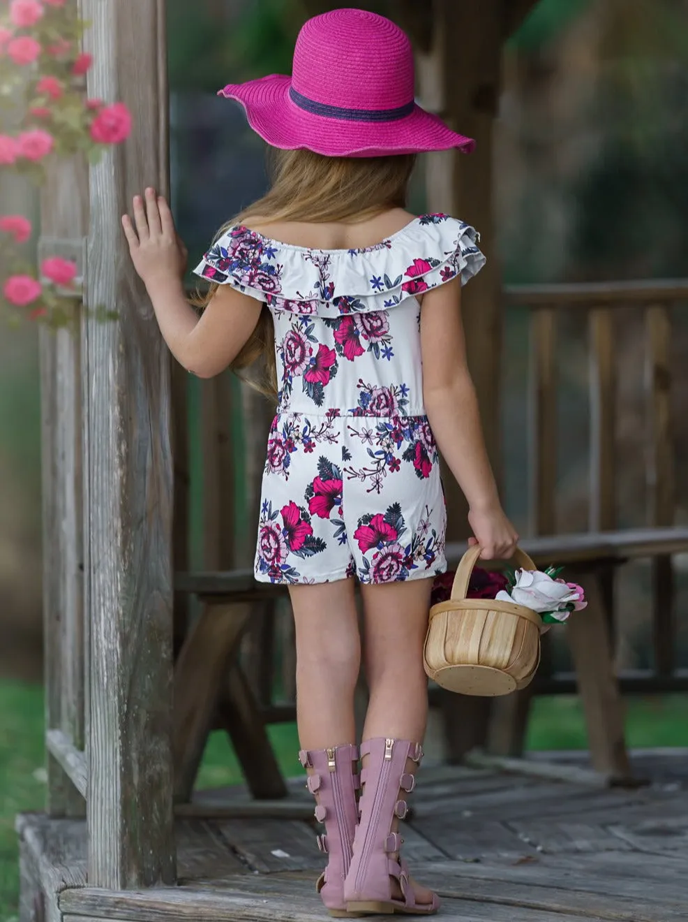 Mia Rose Ruffle Bib Romper