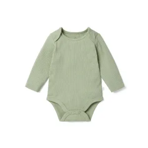 MORI Ribbed Long Sleeve Bodysuit - Sage