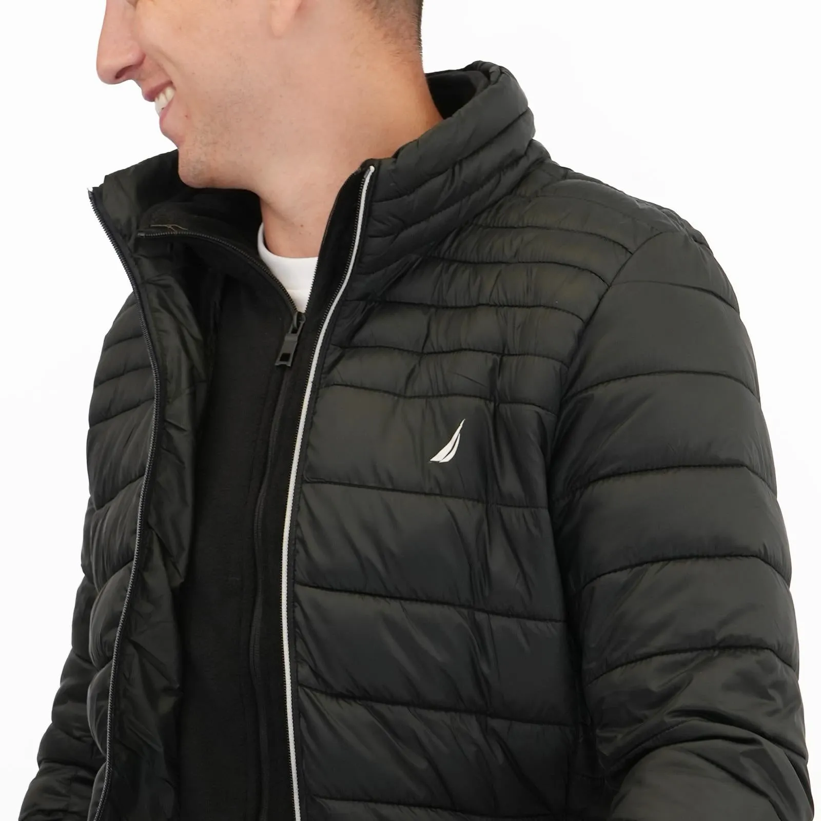 Nautica Performance Double Zip Puffer Jacket Black