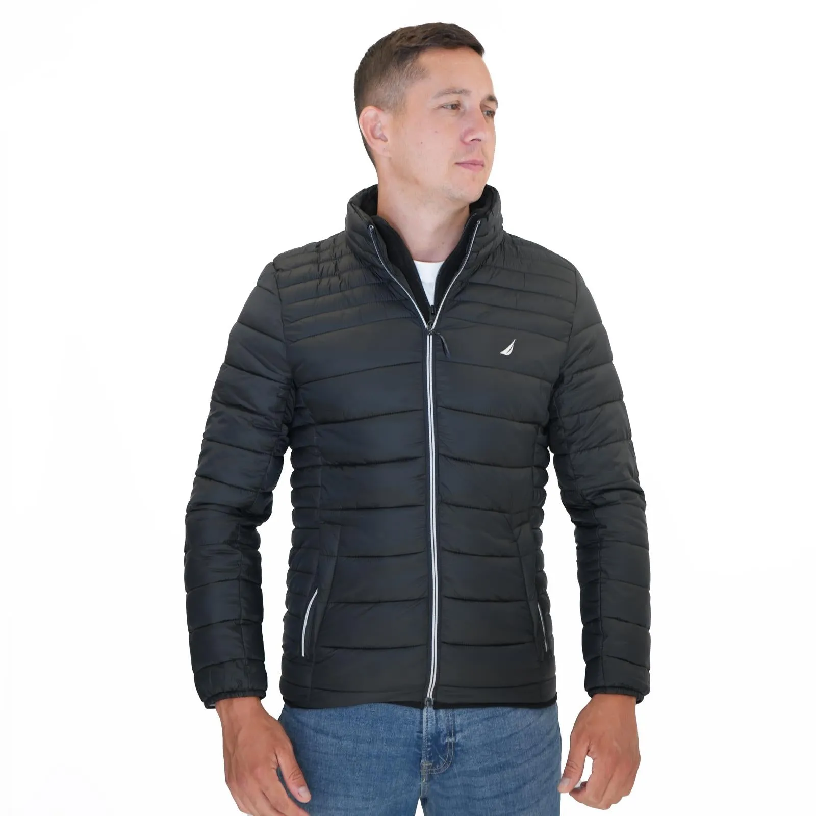 Nautica Performance Double Zip Puffer Jacket Black