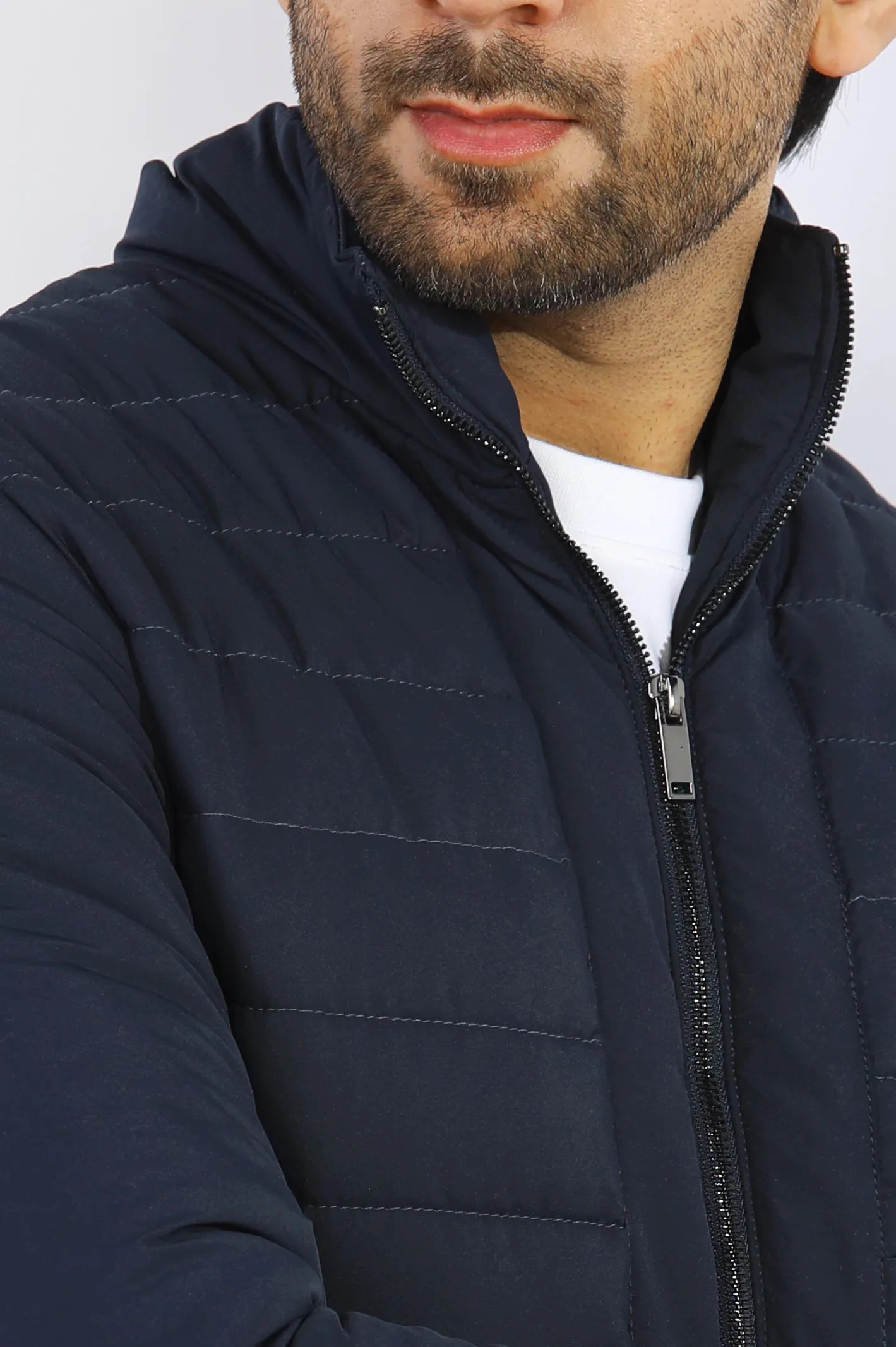 Navy Blue Puffer Jacket for Mens