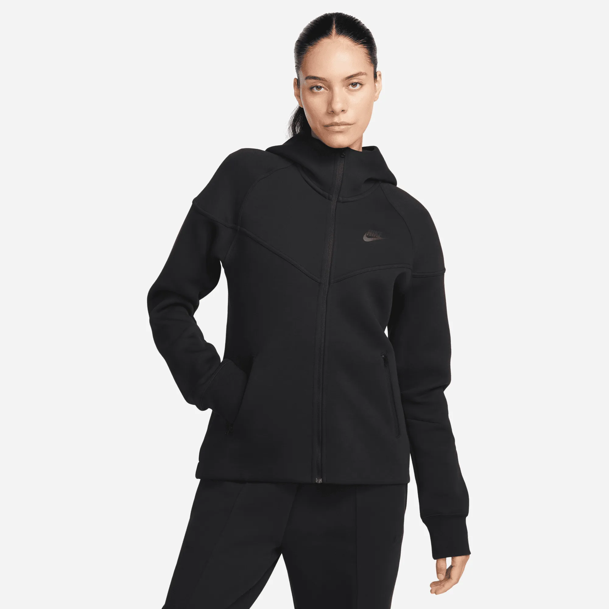 NIKE W NSW TCH FLC WR FZ HDY Full Zipp Hoodie Sport Jacke Damen