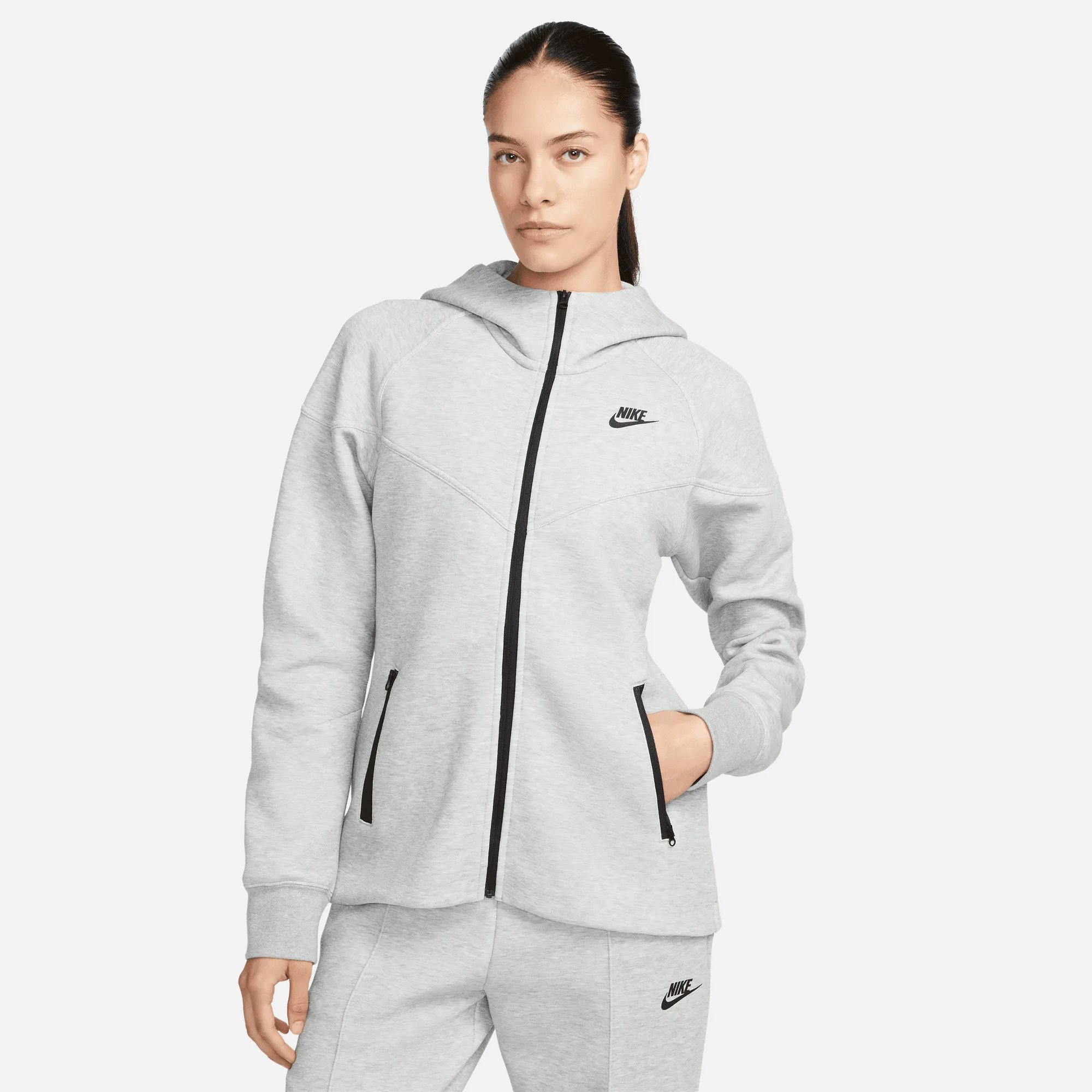 NIKE W NSW TCH FLC WR FZ HDY Full Zipp Hoodie Sport Jacke Damen