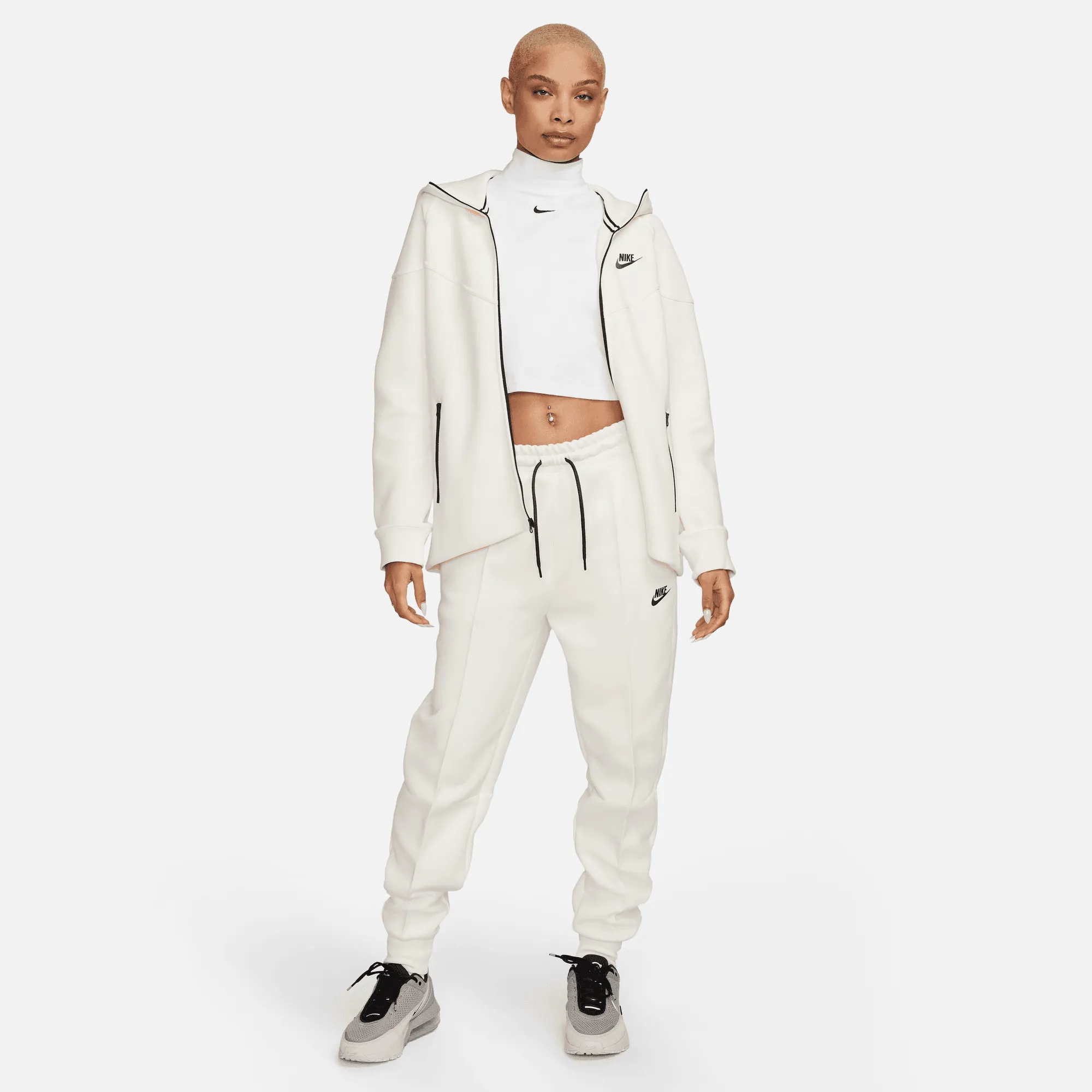 NIKE W NSW TCH FLC WR FZ HDY Full Zipp Hoodie Sport Jacke Damen