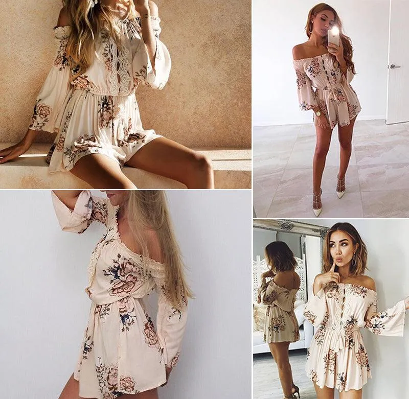 OFF-THE-SHOULDER FLORAL ROMPER