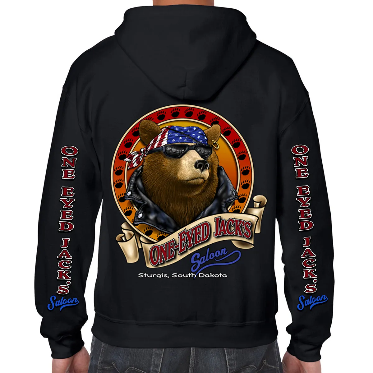 One Eyed Jack's Saloon Cool Bear Pullover Hoodie