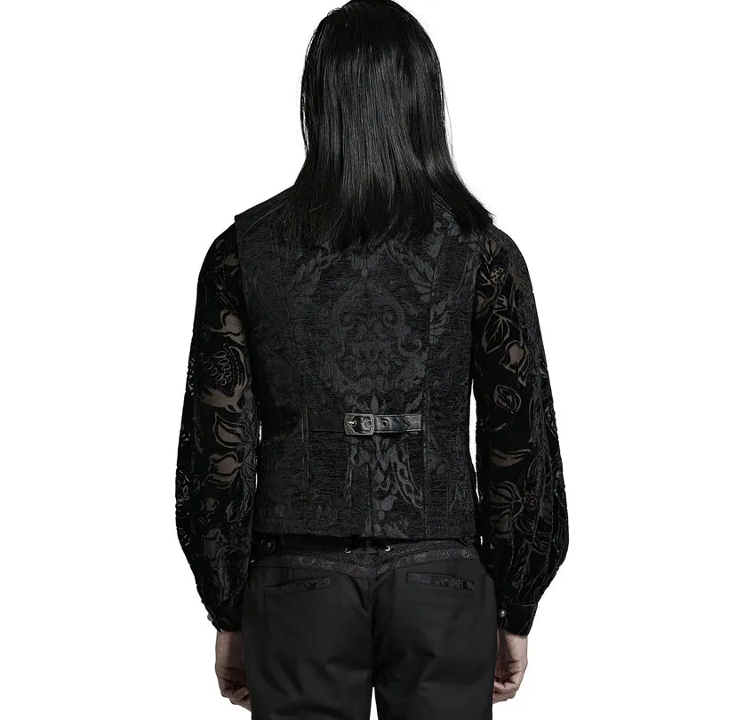 Ornate Gothic Style Rubberized Jacquard Vest