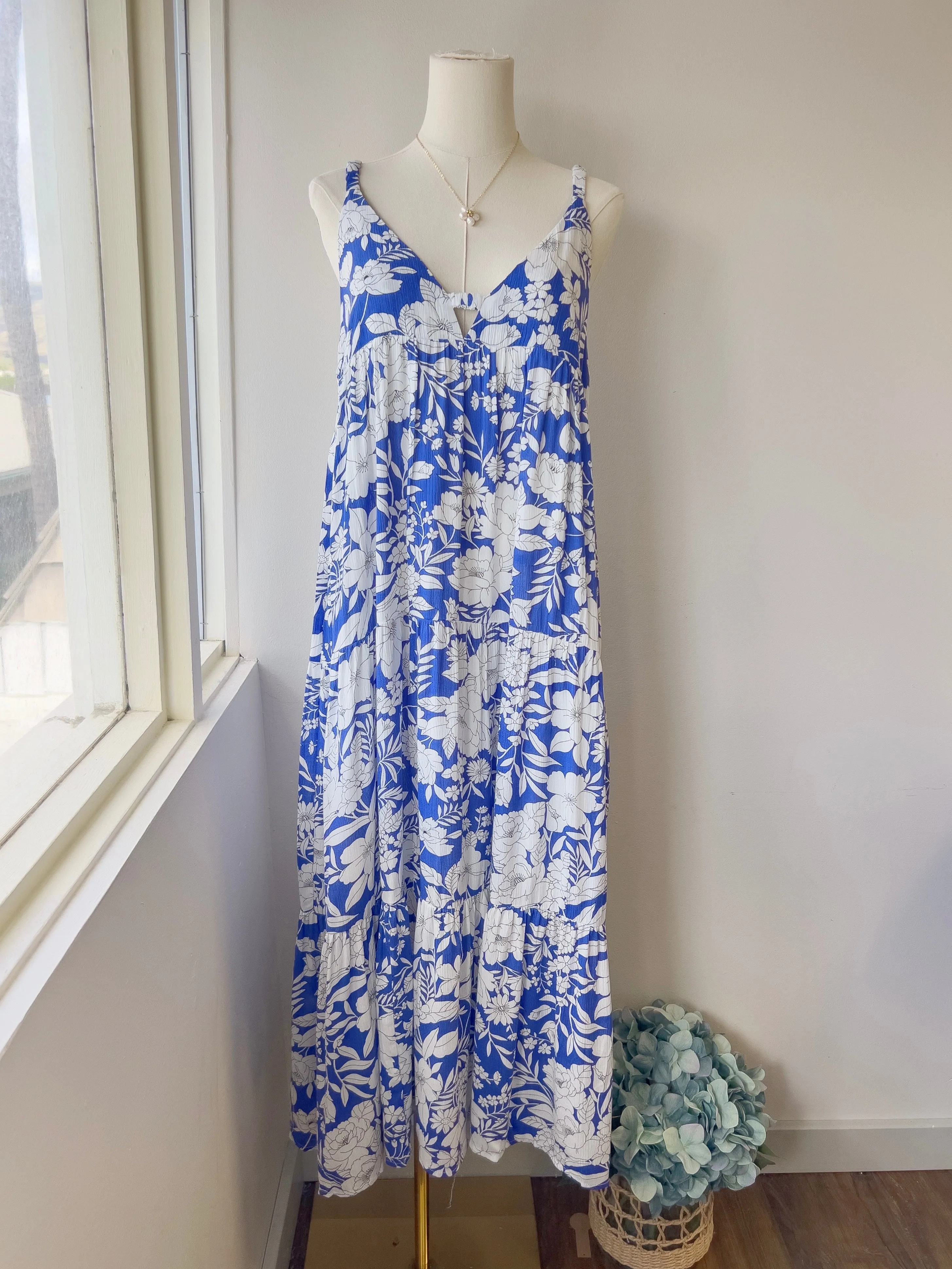 Oversize Floral Tiered Maxi Dress