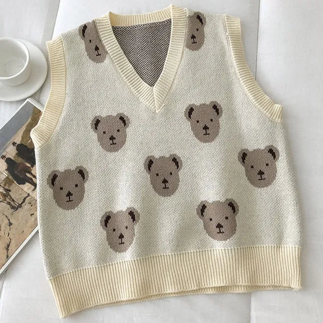 'Paddington' V-Neck Knitted Vest