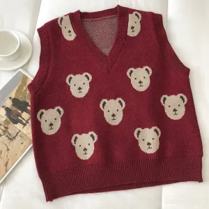 'Paddington' V-Neck Knitted Vest