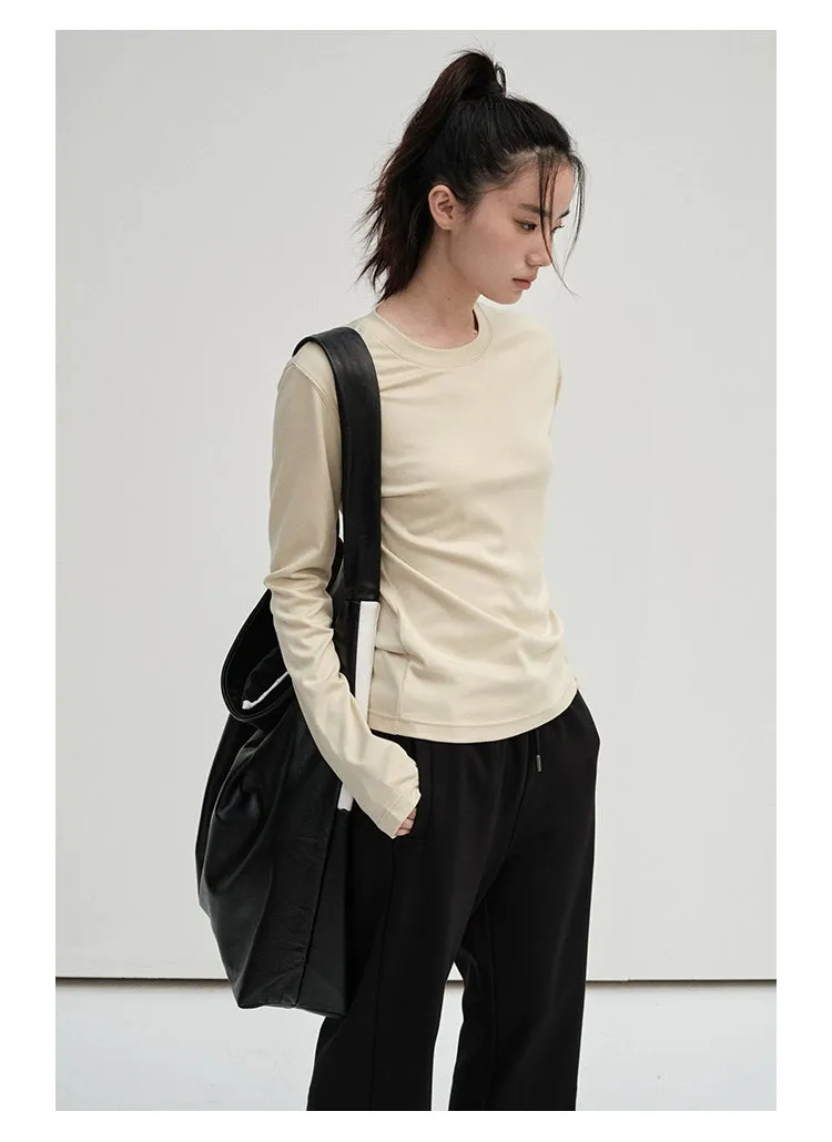 Pleated Design Base Layer Long Sleeve Top