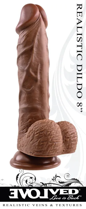 Realistic Dildo - 8 Inches - Dark