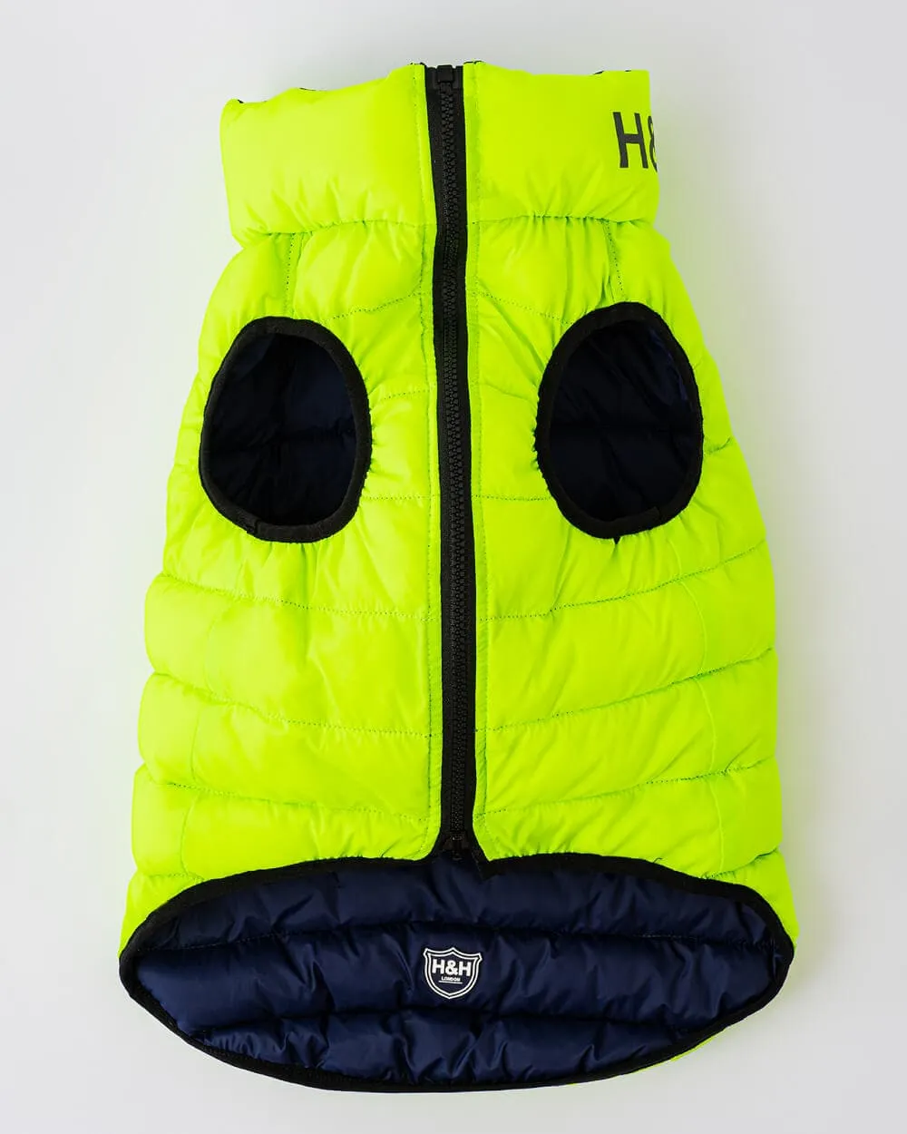 Reversible Dog Puffer Jacket - Green and Navy