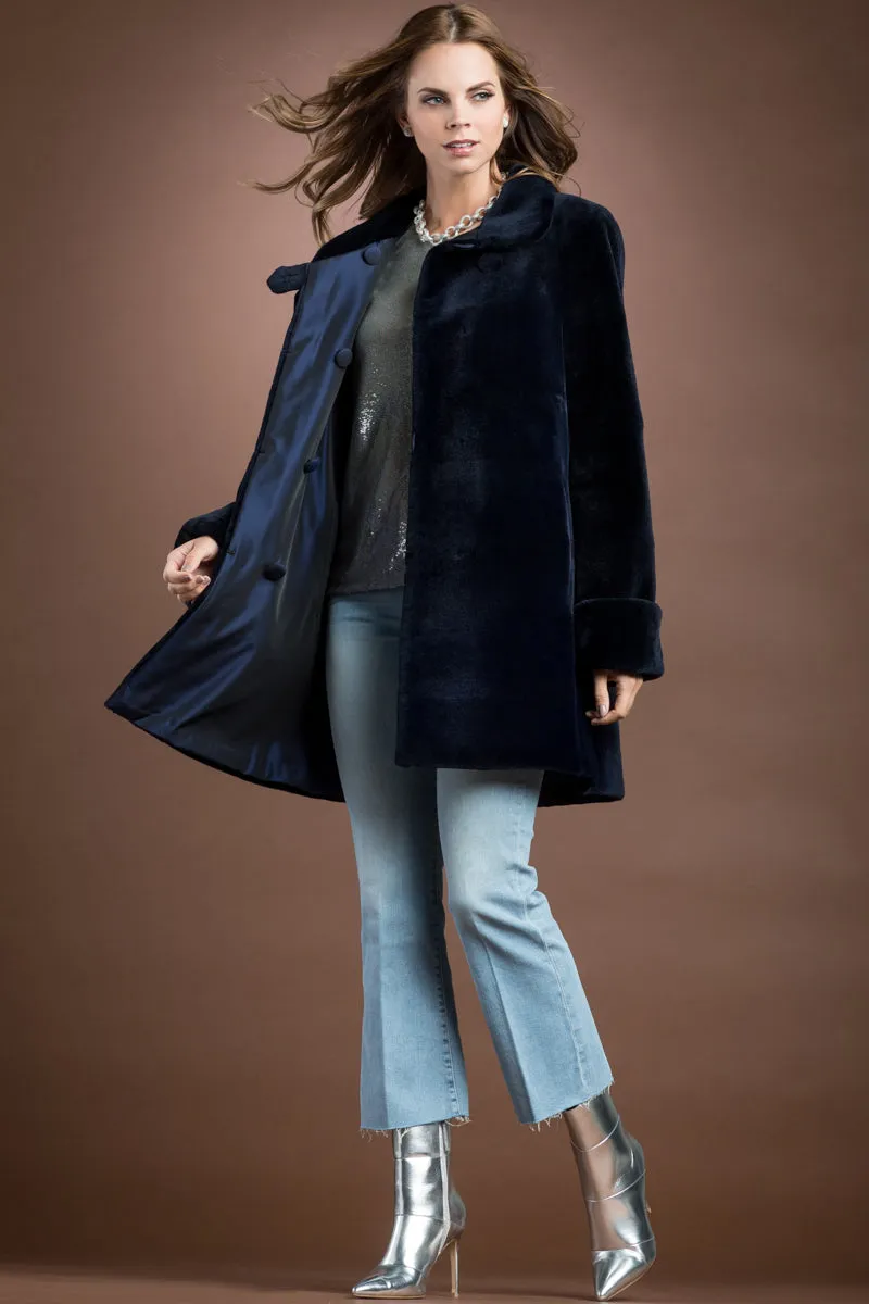 Reversible Super Sheared Mink Mid-Length Fur Coat