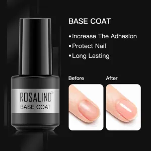 ROSALIND Gel Polish Set Base Coat Sock Off UV/LED Lamp Keep Your Nails Bright And Shiny For A Long Time