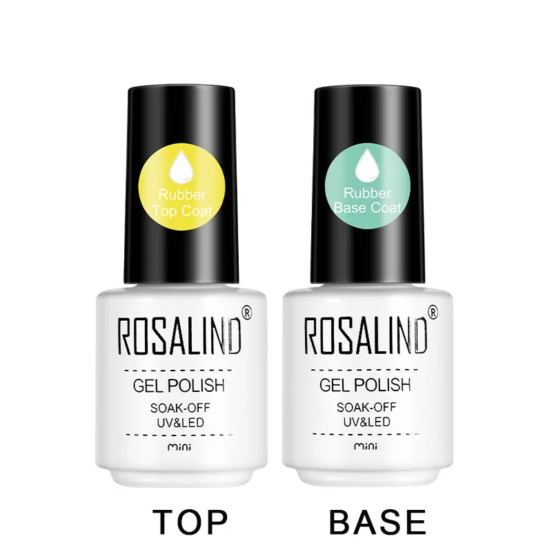 ROSALIND Nail Rubber Base Coat Air Dry Bright For Nail Art Design LED/UV Lamp