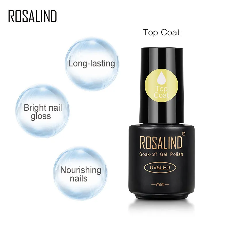 ROSALIND Top Coat Gel Polish Bright For Nail Art Design LED/UV Lamp