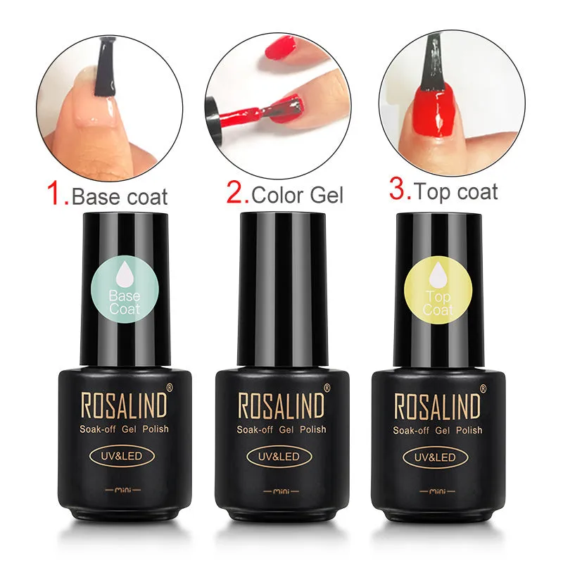 ROSALIND Top Coat Gel Polish Bright For Nail Art Design LED/UV Lamp