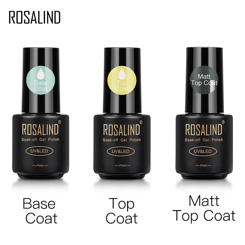 ROSALIND Top Coat Gel Polish Bright For Nail Art Design LED/UV Lamp