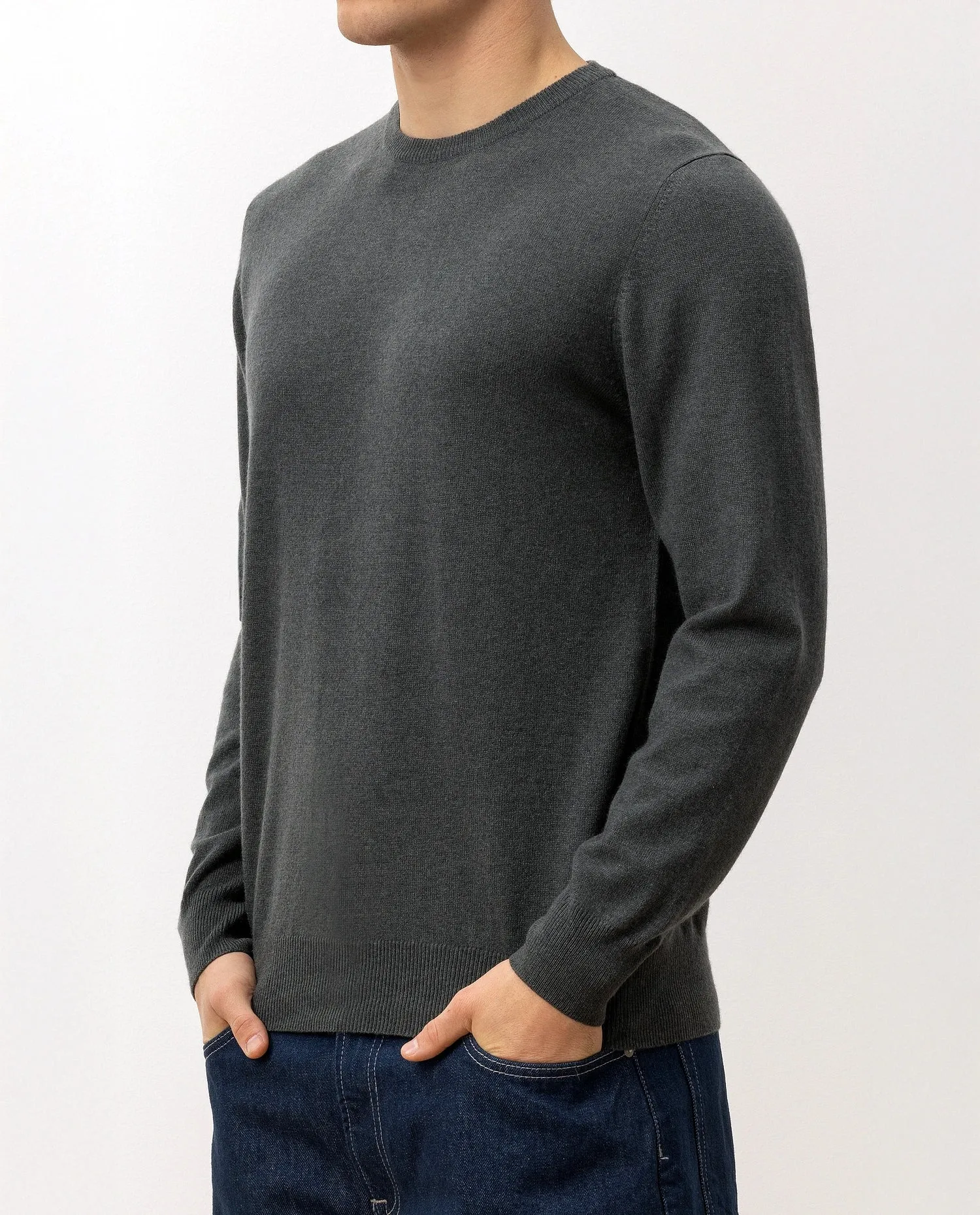 Rundhals Pullover aus Cashmere in Grün