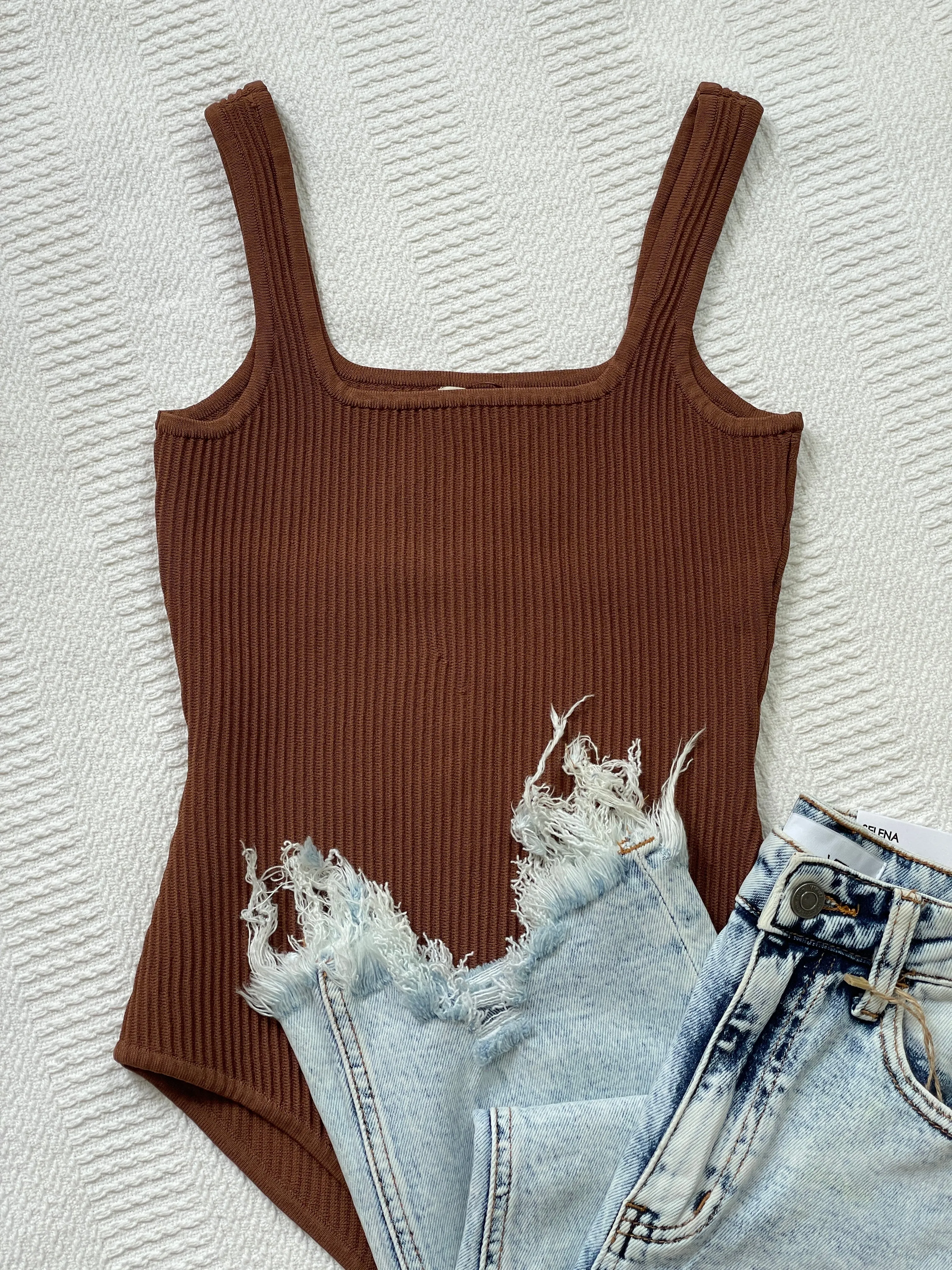 Sculpt Knit Brown Bodysuit