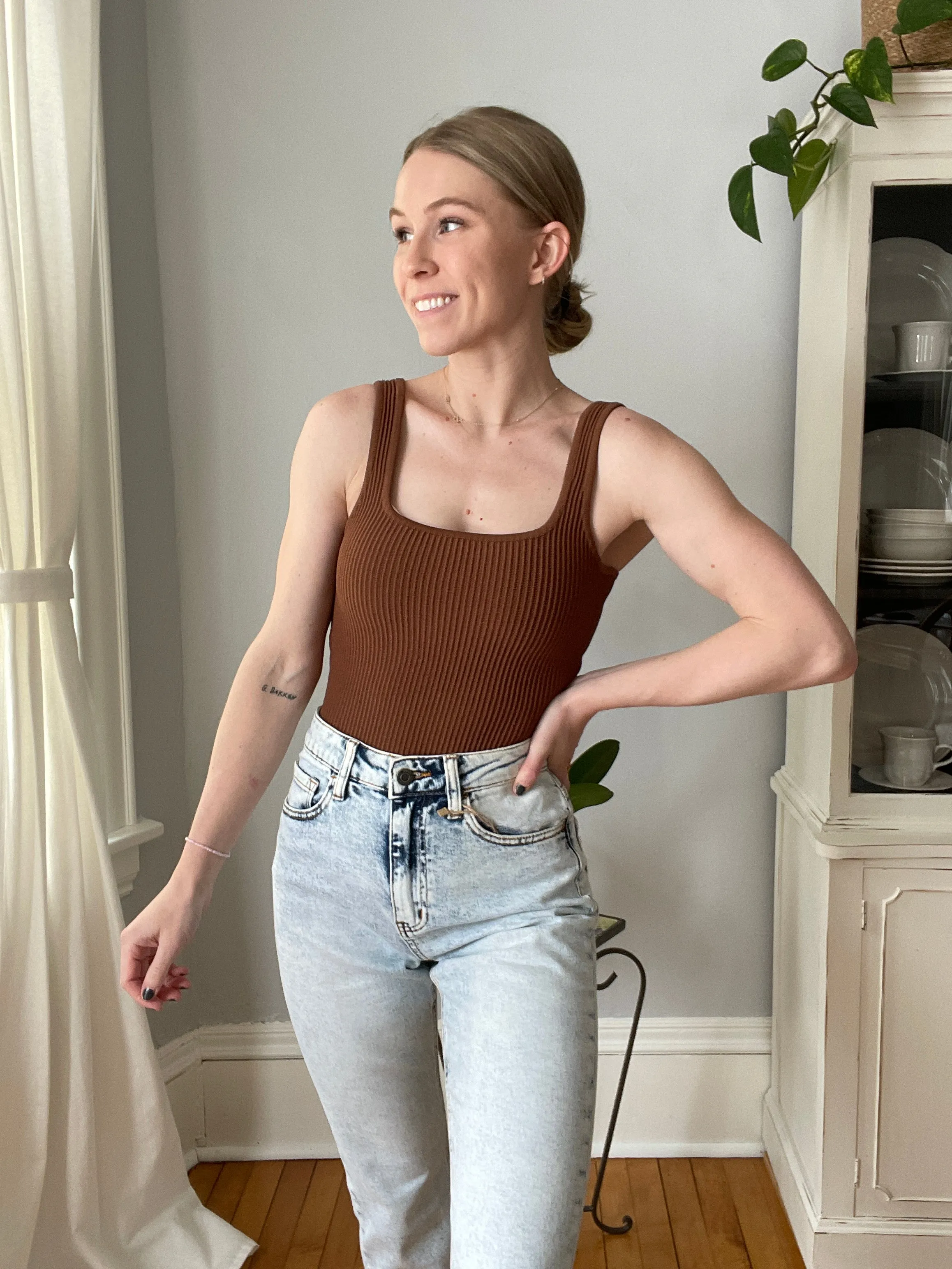 Sculpt Knit Brown Bodysuit