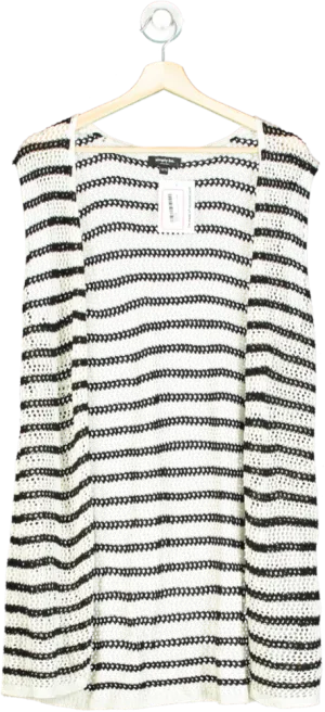 Simply Be. Black/White Striped Sleeveless Knitted Vest UK 16/18