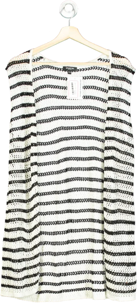 Simply Be. Black/White Striped Sleeveless Knitted Vest UK 16/18