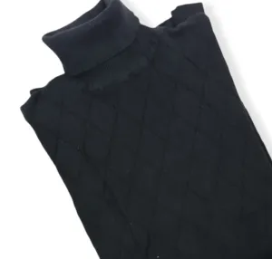 [Slim Fit] Men High Collar (Turtleneck) Pullover Massimo (diamond shapes) - Black