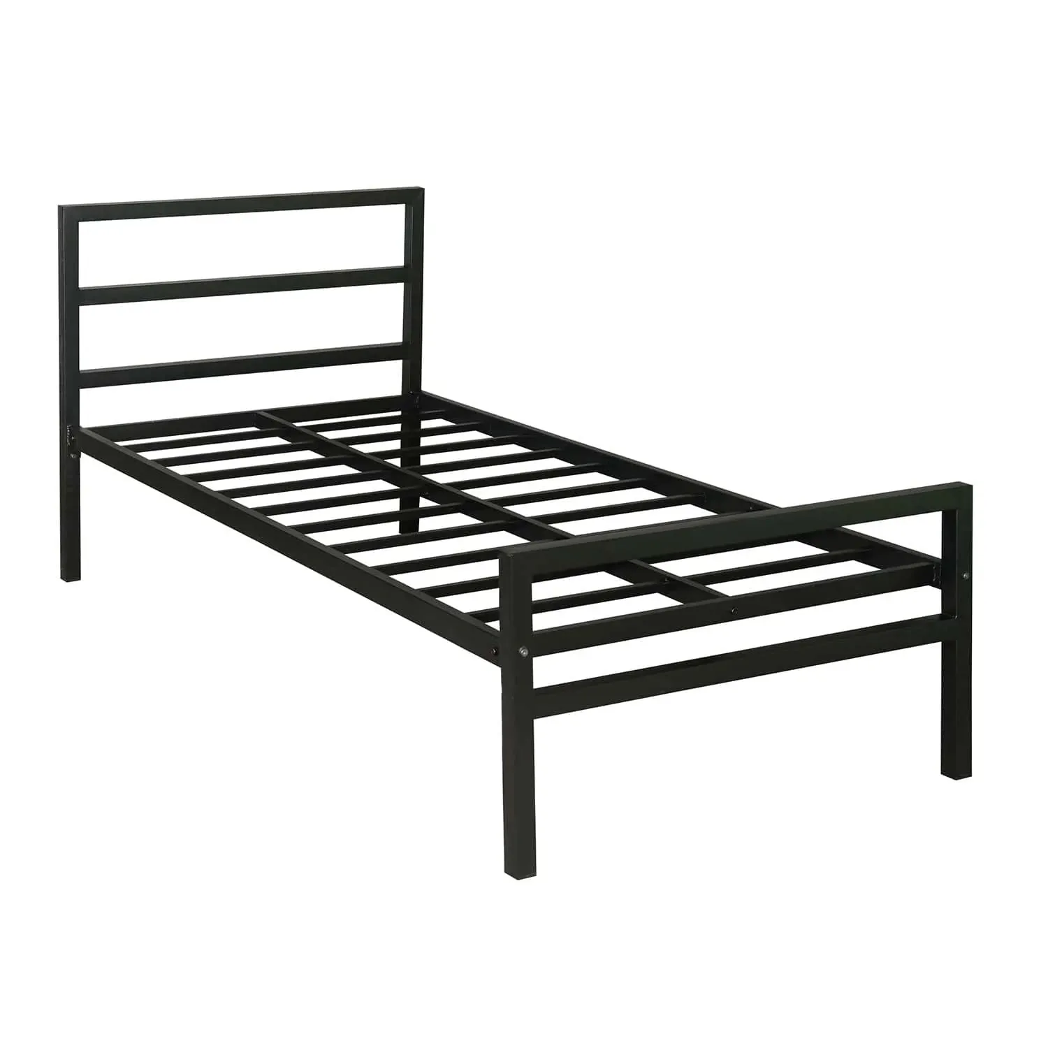 Striker Metal Bed (Black)   Plus Mattress (Single)